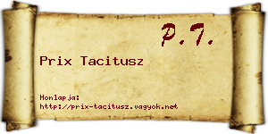Prix Tacitusz névjegykártya